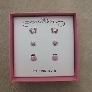 Lily Nily Couture Girl Sterling Silver 3 Pcs Set Earrings in Box